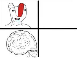 Very angry and screaming red wojak. Big Brain Meme Template