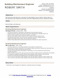 building maintenance engineer resume