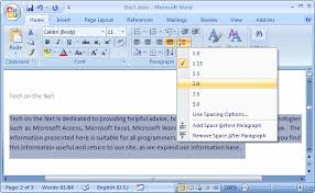 The steps to enable double spacing in differ slightly between versions. Ms Word 2007 Double Space Text