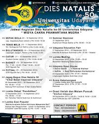 Here you can watch the full academic programme and the. Dies Natalis 50 Unud Ø¹Ù„Ù‰ ØªÙˆÙŠØªØ± Ini Nih Gambar Baliho Dies50unud Di Sana Tertera Lengkap Jadwal Rangkaian Kegiatan Http T Co Kqojdrfj