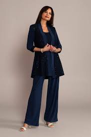 Women's 3 pieces mother of the bride wedding evening dress. Dressy Pants Suits And Jumpsuits David S Bridal