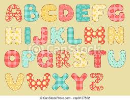Get scrap happy and showcase your favourite fussy cut prints in a quilt that's sure to be cherished with our . Vintage Quilt Alphabet Stellen Sie Patchwork Briefe Ein Vektor Illustration Canstock