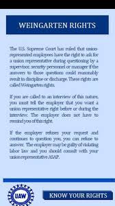 Supreme court first set forth employees' rights to representation during an employer interview.over the past 43 years, these weingarten rights have been refined by the national labor relations board and the courts.weingarten rights issues still arise and are still litigated.for instance, last year the d.c. Official Local Uaw 276 Member To Member Very Important That You Know Your Rights As A Union Worker Facebook