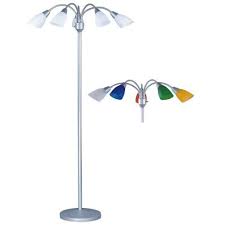 Park Madison Lighting Pmf 4655 60 68 Inch Tall 5 Light Floor Lamp With Fully Adjustable Arms And White And C 5 Light Floor Lamp Color Floor Lamp Arm Floor Lamp