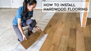 Install a floating floor step 15 via: How To Install Hardwood Flooring For Beginners Youtube