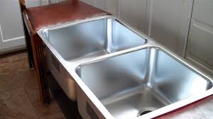 Kohler vault dual mount stainless steel 33 in 4 hole double bowl. Demo Of Kohler Undermount Kitchen Sink Sound Absorbtion Youtube