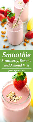 Strawberry Banana Smoothie Recipe Jessica Gavin Recipe Banana Smoothie Recipe Smoothie Recipes Smoothie Recipes Healthy