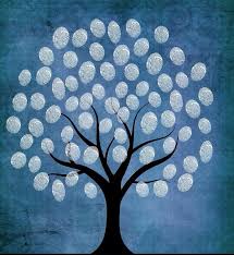 Winterbaum Aus Fingerabdrucken Mit Bildern Winter Baume Fingerabdruck Baum Winterkunst