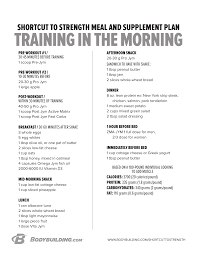 Shortcut To Strength Meal Plans Morning