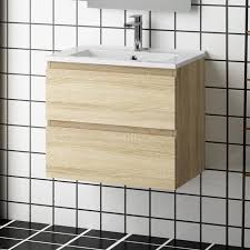 Les meubles de profondeur 35cm pour les petits espaces, les colonnes de salle de bains, pour maximiser le rangement, ou encore les meubles double vasque, tout y est ! Meuble Salle De Bain 50x40x49cm 2 Tiroirs Meuble Suspendu Avec La Vasque Couleur Bois Achat Vente Meuble Vasque Plan Meuble Salle De Bain 500mm Cdiscount