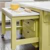 Counter height kitchen island table with storage. 3