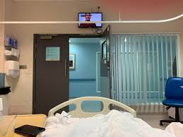 Maybe buy a new bed that rises and falls with the touch of a remote. This Hospital Room Tv Placement Crappydesign