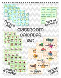 classroom calendar set for pocket chart