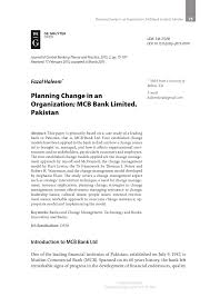 By logging on to this site you are accepting the mcbdirect corporate service agreement and agree to be bound by its terms and conditions. Pdf Planning Change In An Organization Mcb Bank Limited Pakistan