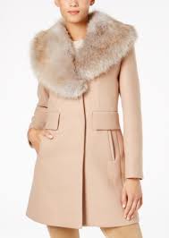 Kate Spade Kate Spade New York Faux Fur Collar Walker Coat Outerwear