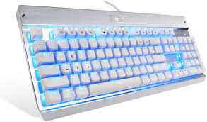 Eagletec Kg011 Mechanical Keyboard Blue Light White Keyboard Mechanic Computer Accessories