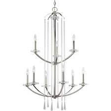 Progress Lighting Nisse Collection 9 Light Polished Nickel Chandelier P4538 104 The Home Depot