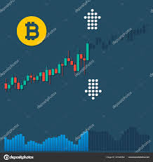Bitcoin Logotype Cryptocurrency With Growth Market Color