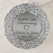 A gift of a romantic dinner for two or tickets to a movie you think they would both enjoy are also. Silver Diamonds 25th Wedding Anniversary Trinket Trays Zazzle Com 25th Wedding Anniversary Wedding Anniversary Silver Diamonds