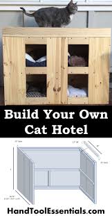 Building The Cat House Your Kitties Deserve Free Diy Tutorial Plans Cat House Diy Cat House Plans Cat Hotel