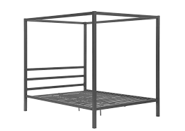 Dhp modern canopy gunmetal gray metal bed, queen. Dhp 5584296 Modern Canopy Bed With Built In Headboard Queen Size Gray Buy Online In Samoa At Samoa Desertcart Com Productid 14760408