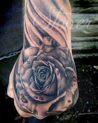 Black And Grey Hand Tattoos For Men Amazing Grey Rose Tattoo On Left Hand Black Rose Tattoo Meaning Rose Tattoos For Men Black Rose Tattoos