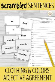 Pin By Ashley Srta Spanish On Spanish In 2020 Sentence Activities Spanish Lesson Plans Adjectives