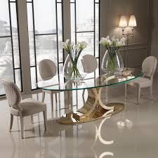 Maybe you would like to learn more about one of these? Designer 24 Carat Gold Plated Oval Glass Dining Table Juliettes Interiors