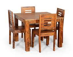 Showing 13 of 20 photos about buy solid wood sheesham dining table w/6 wooden chairs at shop the throughout recent sheesham dining tables and 4 chairs. Driftingwood Sheesham Wood Dining Table Set With 4 Chairs For Living R Driftingwood