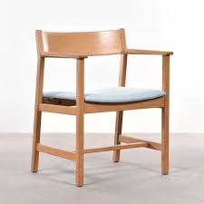 For Sale Borge Mogensen 3248 Chair In Oak Light Blue Upholstery Danish Furniture Design Chair Dining Chairs