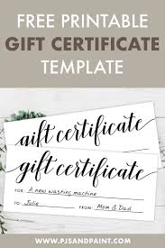 Use marker or felt pen to fill in the recipient name, reason for award whatever the reason, you will love the huge variety of free printable certificates to choose from so that the child (preschool, pre k, kindergarten, grade 1. Free Printable Gift Certificate Template Pjs And Paint