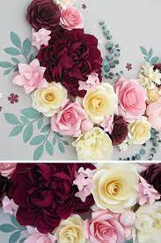 Crepe Paper Flowers Wall Backdrop 3d Wall Art Giant Paper Etsy Paper Flower Backdrop Wedding Giant Paper Flowers Paper Flowers Wedding