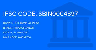 Hdfc bank ifsc code consists of eleven digit code which comprises of first four letters as 'xxxx', the fifth digit is 0 followed by the last 6 digits which represent the specific hdfc bank branch code. State Bank Of India Sbi Thakurgangti Branch Godda Ifsc Code Sbin0004897 Branch Code 4897