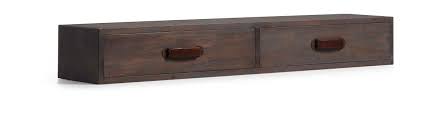 Etagère murale bois métal 20 cm melbourne. Etagere Murale En Bois Gris Avec 2 Tiroirs Collection Tana