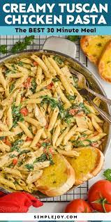 Tuscan Chicken Pasta Is A Delicious Easy Dinner That Comes Together In 30 Minutes On The Stovetop Your Famil Tuscan Chicken Pasta Tuscan Chicken Pasta Dinners