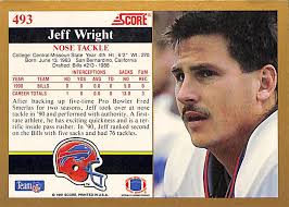 1991 Score Jeff Wright #493 Rookie Buffalo Bills