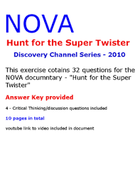 Nova Hunt For The Super Twister Video Activity By Geo Teacher