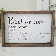Farmhouse Bathroom Sign Funny Bathroom Definition Rustic Framed Funny Bathroom Signs Farmhouse Bathroom