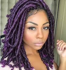Gorgeous purple faux locs @nel_makeup_kriola