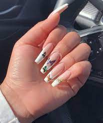 Shuey Cortez On Instagram Free Handed French Tips Frenchtipnails Frenchtip Long Square Acrylic Nails Long Acrylic Nails Coffin French Acrylic Nails