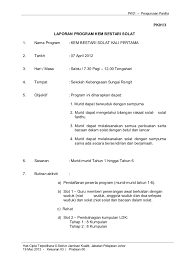 Contoh sasaran keberhasilan (download borang). Laporan Kem Bestari Solat Sksr