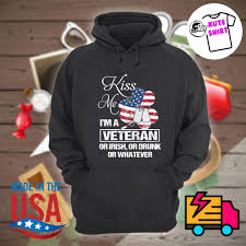 Does the dude who's covering his eyes with his hair needs a dog? Shamrock American Flag Kiss Me I M A Veteran Or Irish Or Drunk Or Whatever Shirt Hoodie Tank Top Sweater And Long Sleeve T Shirt