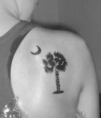 Palmetto And Crescent Moon Tattoo Would Want It Smaller But This Is Definitely What I Had In Mind Tree Tattoo Foot Tree Tattoo Foot Tattoos