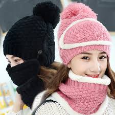 Maybe you would like to learn more about one of these? 1 Set 3pcs Winter Hat Scarf Mask Set Warm Knit Outdoor Beanie Hat Scarf Women Shopee Malaysia