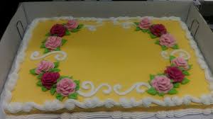 Elegant Birthday Sheet Cake Designs Full Sheet Cake Buttercream Icing Elegant Design Roses White Scrolls Walmart Cake Yellow Pink Green Icing Full Sheet Cake Walmart Cakes Cake