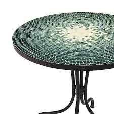Jaclyn Smith Reece Outdoor Bistro Table With Green Mosaic Tile Green Mosaic Tiles Mosaic Table Bistro Table Outdoor