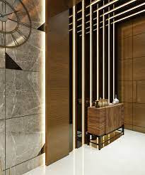 Keep the corridor designs aesthetic, sophisticated, touchy with a relaxing feel. Entrance Door Design Lobby Interior Design Interior Wall Design