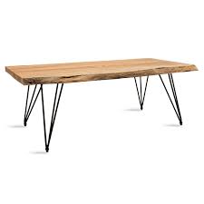 Wood coffee table with black metal legs. Rich Pakoworld Coffee Table Solid Wood In Walnut Color Black Metal Legs 130x69x46cm Cyprus