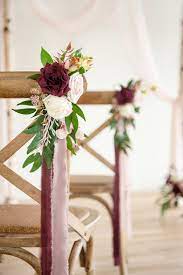 For those of you interested in using greenery for your wedding theme, i would like to offer a few tips and suggestions, and maybe correct some misconceptions about foliage decor. Wedding Aisle Decoration Pew Flowers Set Of 8 Marsala