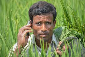 Farmer Using the Mobile Phone Need for Information Editorial Image